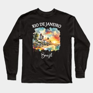 2024 Rio De Janeiro Brazil - Artistic Water Color Long Sleeve T-Shirt